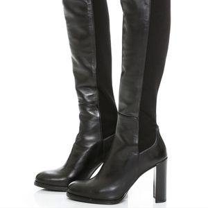 Stuart Weitzman Tall over the knee Black nappa leather Hijack boot women's 6.5